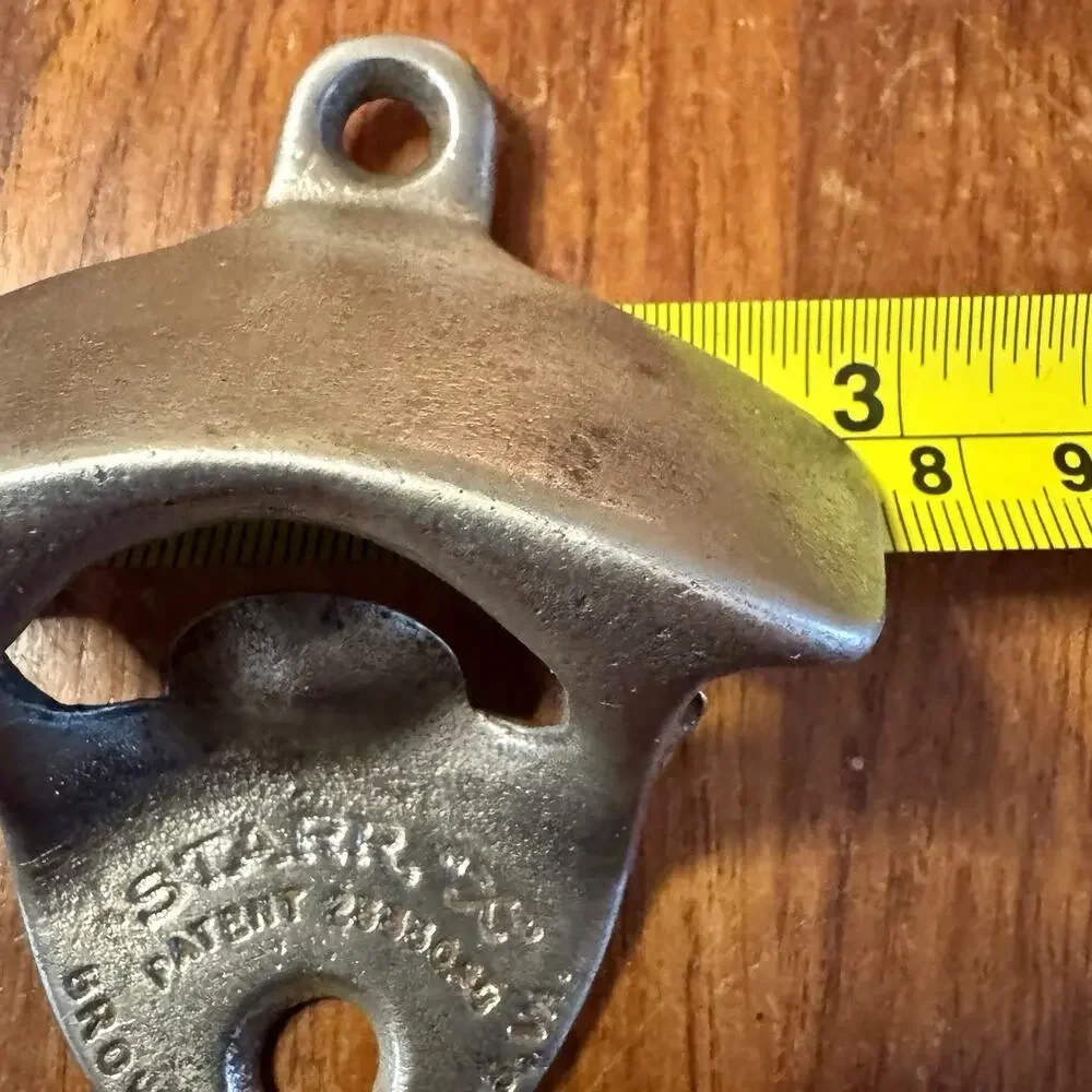 Vintage Unbranded Starr X Wall Mount Bottle Opener Brown Co Newark NJ Metal